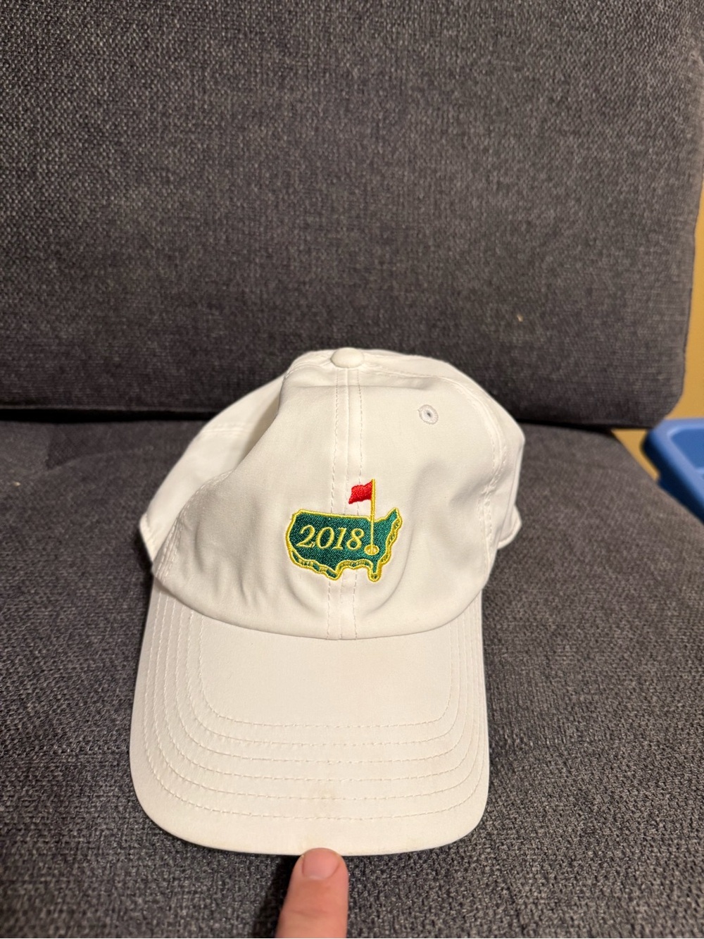 American Needle White 2018 Masters Logo Golf Cap